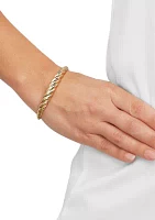 Shrimp Design Hinge Bangle Bracelet in 14K Yellow Gold