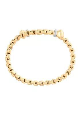 Bypass Design Bangle Bracelet in 14K Two Tone Gold