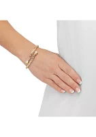 Bypass Design Bangle Bracelet in 14K Two Tone Gold