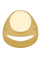 Oval Signet Band Ring in 14K Yellow Gold