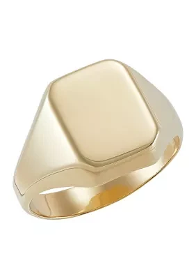 Cushion Signet Ring in 14K Yellow Gold