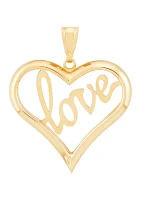 Open Heart Pendant in 14K Yellow Gold