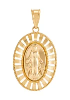 Baguette Frame Virgin Mary Pendant 