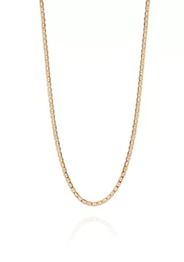 Bevelled Chain Necklace in 14K Yellow Gold