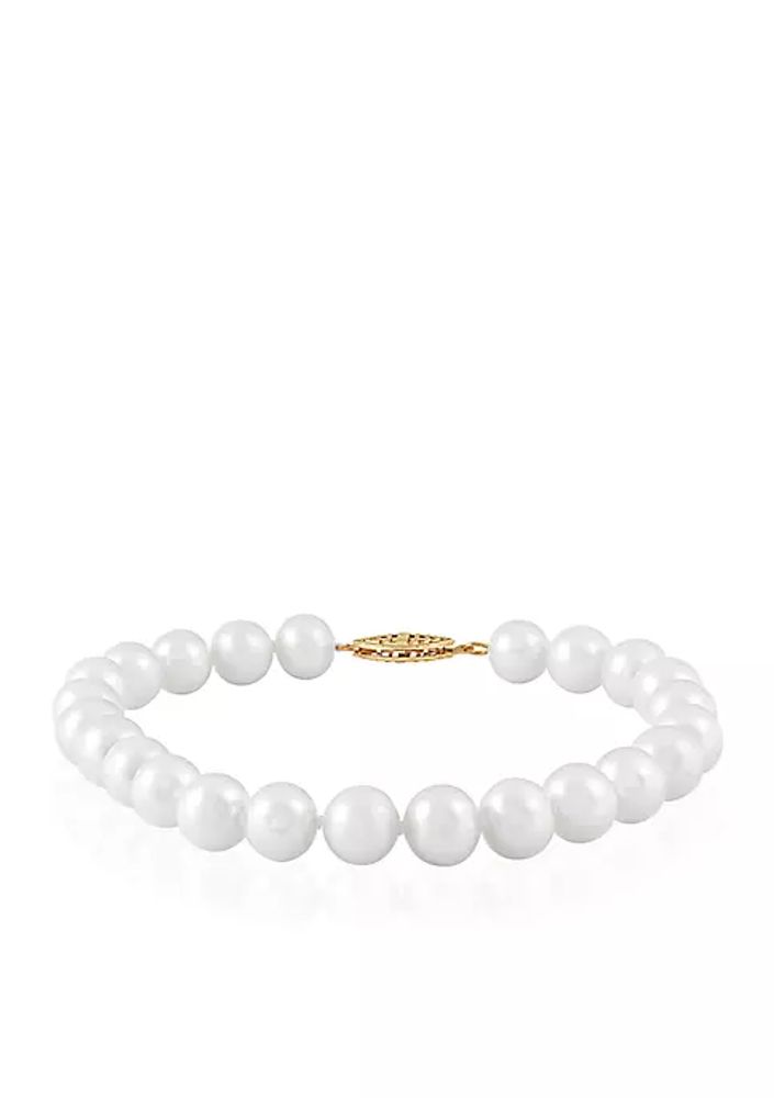 14k yellow gold pearl bracelet