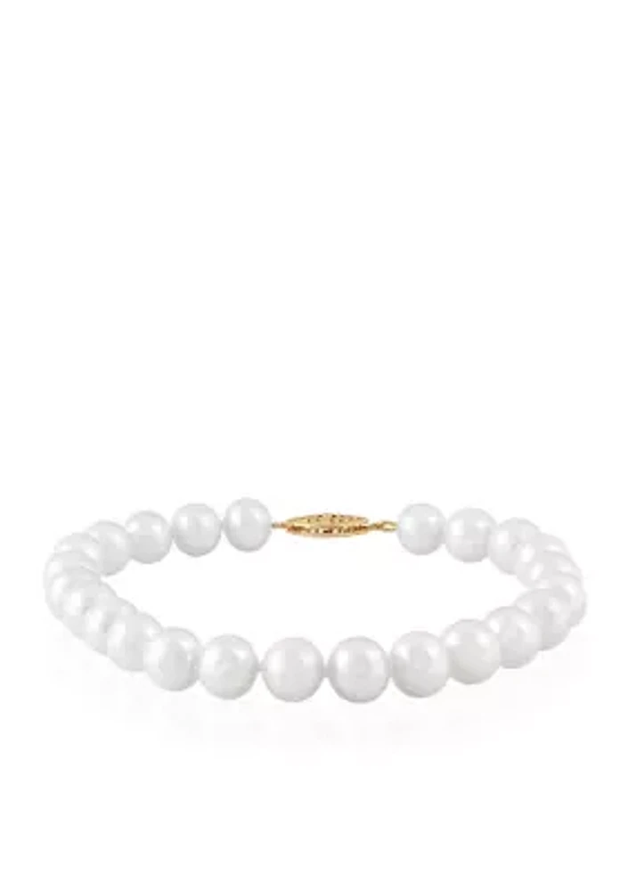 Freshwater Pearl Bracelet in 14k Yellow Gold