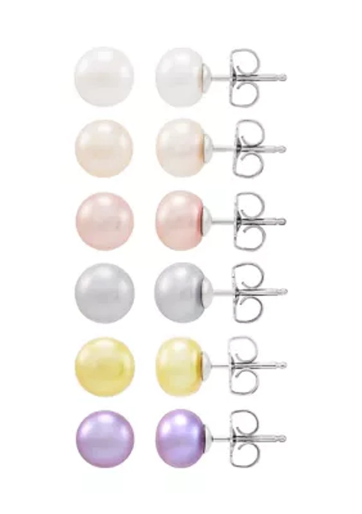 12 ct. t.w. Freshwater Pearl Earrings Set in Sterling Silver