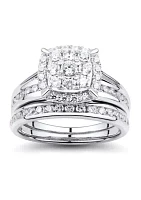 1 ct. t.w. Diamond Composite Bridal Ring Set in 10K White Gold