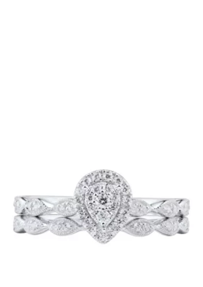 My Forever 1/3 ct. t.w. Diamond Bridal Ring Set in Sterling Silver  