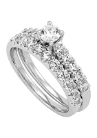 My Forever 1 ct. t.w. Princess & Round Diamond Bridal Ring Set in 14k White Gold 