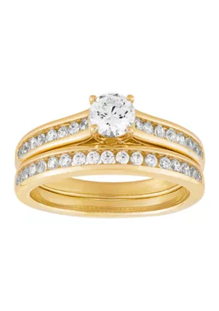 1 ct. t.w. Lab Created Diamond Bridal Ring in 14K Yellow Gold