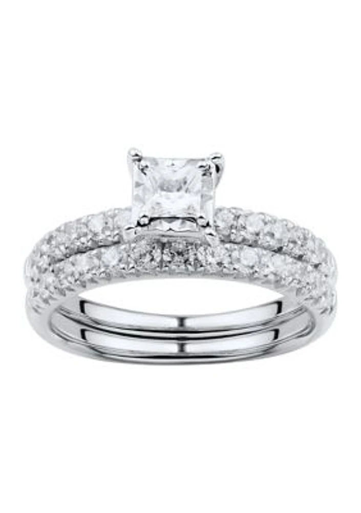 1 ct. t.w. Diamond Bridal Ring Set 10K White Gold