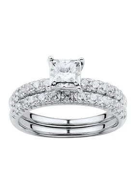 1 ct. t.w. Diamond Bridal Ring Set 10K White Gold