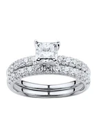 1 ct. t.w. Diamond Bridal Ring Set 10K White Gold