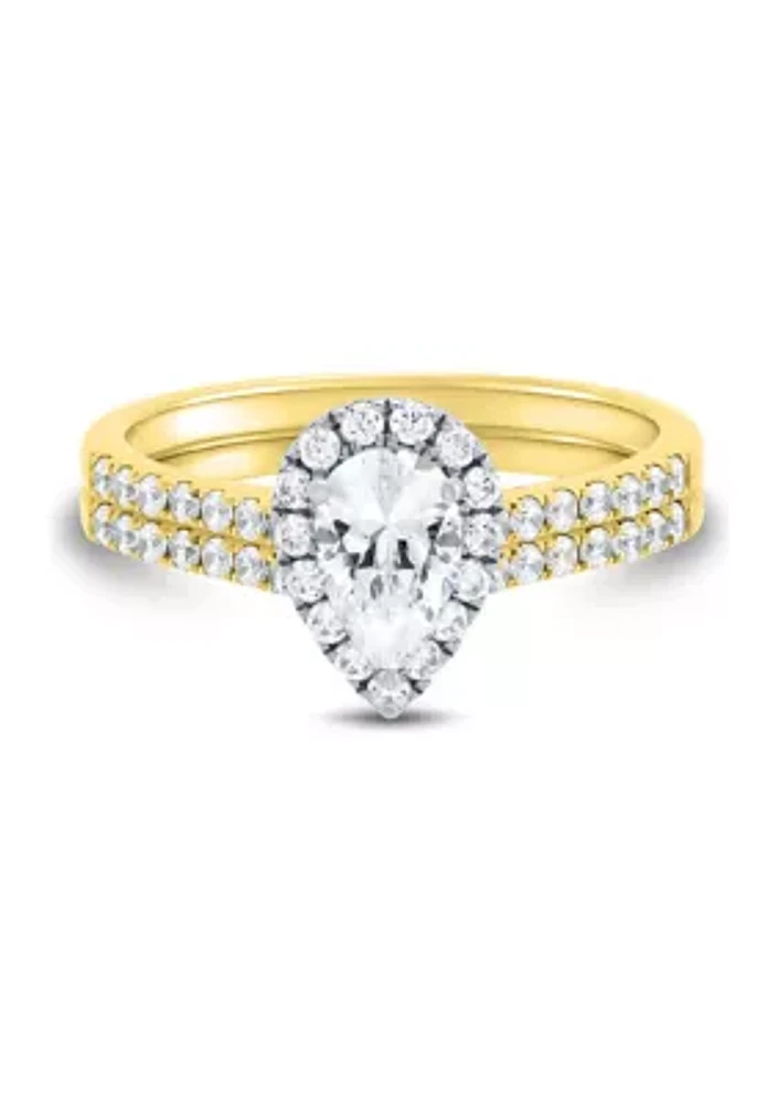 1 ct. t.w. Lab Created Diamond Bridal Set Ring in 14K Yellow Gold