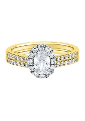 1 ct. t.w. Lab Created Diamond Bridal Set Ring in 14K Gold