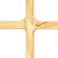 Thin Cross Pendant with 18" Rope Chain in 10K Yellow Gold