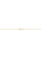 Thin Cross Pendant with 18" Rope Chain in 10K Yellow Gold