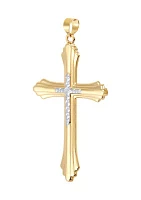 Large Layer Cross Peandant in 10K Yellow Gold