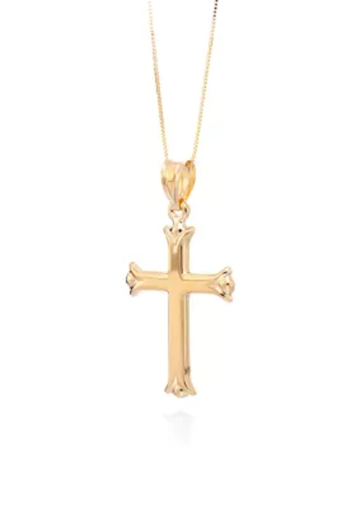 Polished Cross Pendant in 10K Yellow Gold