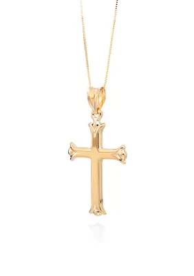 Polished Cross Pendant in 10K Yellow Gold