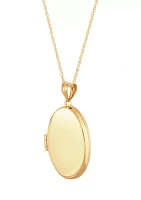 Oval Locket with 18" Rope Chain in 10K Yellow Gold