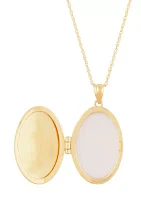 Oval Locket with 18" Rope Chain in 10K Yellow Gold