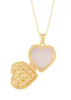 Heart Locket Necklace with 18" Rope Chain in 10K Yellow Gold