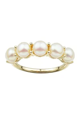 5-5.5 Millimeter Pearl Ring in 10K Yellow Gold