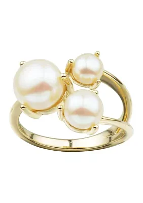 8-8.5 Millimeter Cluster Pearl Ring in 10K Yellow Gold