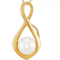 1.7 ct. t.w. Freshwater Pearl Pendant Necklace in 10K Yellow Gold 