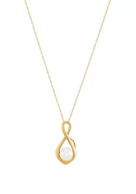 1.7 ct. t.w. Freshwater Pearl Pendant Necklace in 10K Yellow Gold 