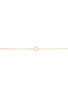 Pearl and 1/10 ct. t.w. Lab Grown Diamond Pendant with 18" Rope Chain in 10K Yellow Gold