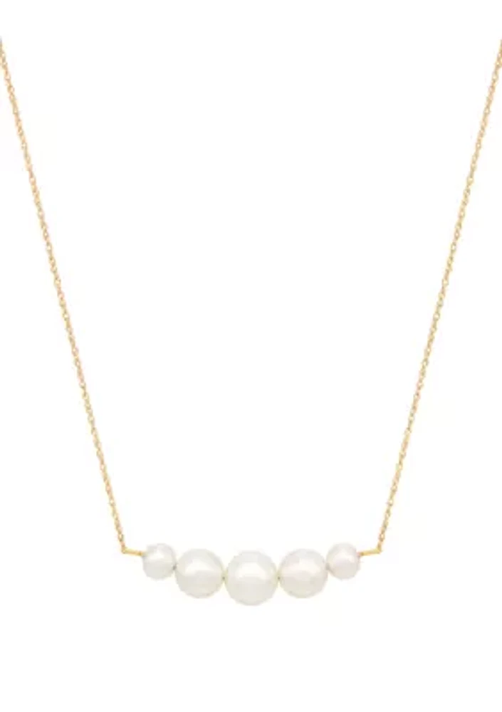 Freshwater Pearl Necklace In 10k Yellow Gold