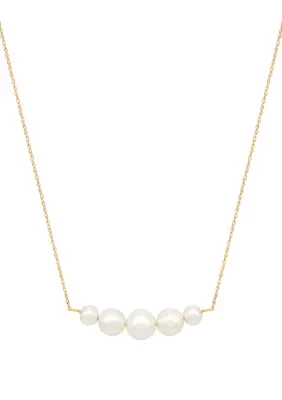 Freshwater Pearl Necklace In 10k Yellow Gold