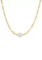 Freshwater Pearl Necklace in Gold Over Silver