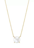 10-10.5 Millimeter Solitaire Pearl Necklace in 10K Yellow Gold