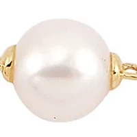 Pearl and 1/5 ct. t.w. Lab Grown Diamond Bracelet in 10K Yellow Gold