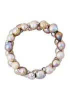 Gray Down Ming Paerl 2 Stretch Bracelet Set