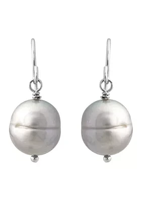 Ringed Oval Pearl Jewelry Set in Sterling Silver