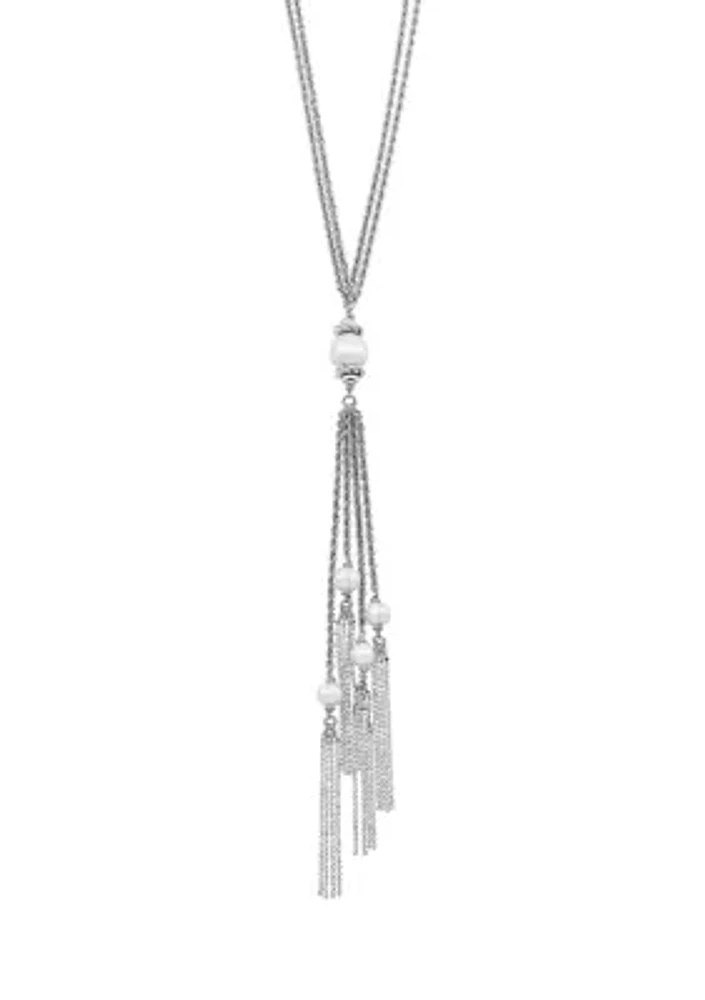 Pearl Tassel Necklace in Sterling Silver