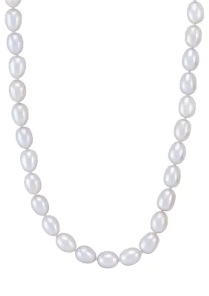 6.5-7.5 Millimeter Oval Pearl Endless Necklace