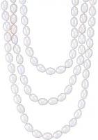 6.5-7.5 Millimeter Oval Pearl Endless Necklace