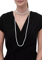 6.5-7.5 Millimeter Oval Pearl Endless Necklace