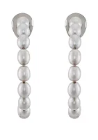 Freshwater Pearl Hoop Earrings in Sterling Silver 