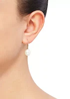 14k Gold White Baroque Drop Earrings