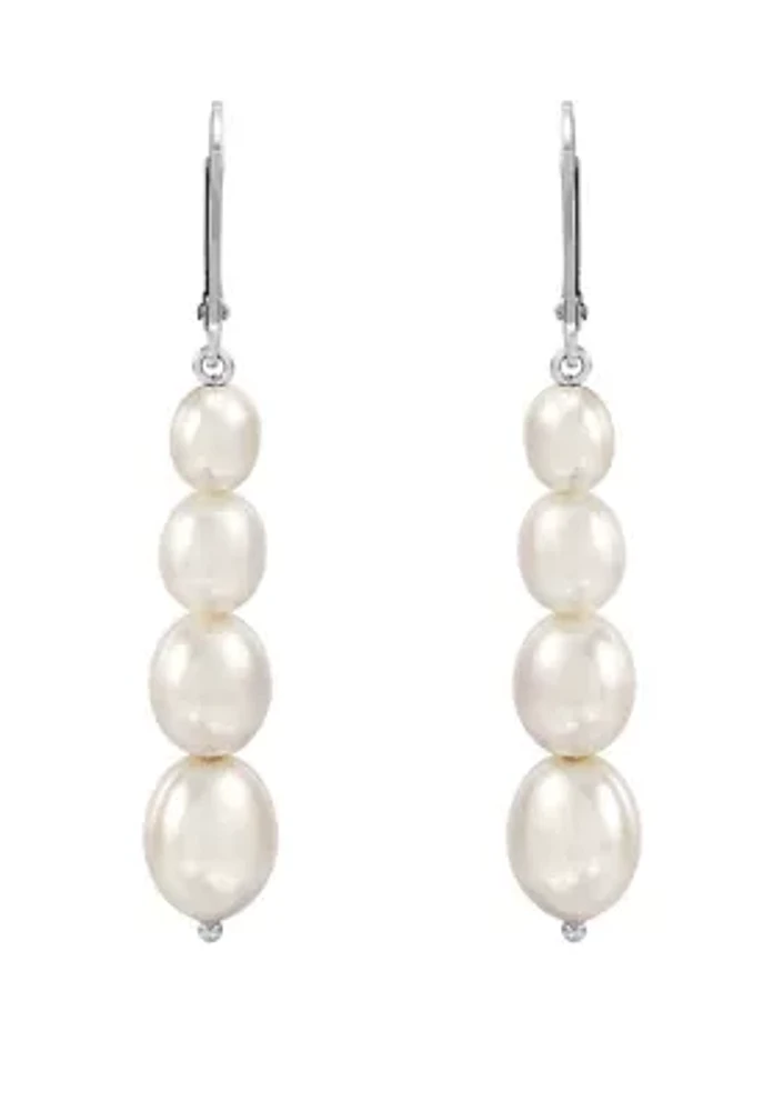 ct. t.w. Freshwater Pearl Earrings in Sterling Silver