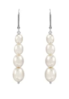 ct. t.w. Freshwater Pearl Earrings in Sterling Silver