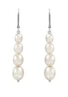 ct. t.w. Freshwater Pearl Earrings in Sterling Silver