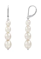 ct. t.w. Freshwater Pearl Earrings in Sterling Silver